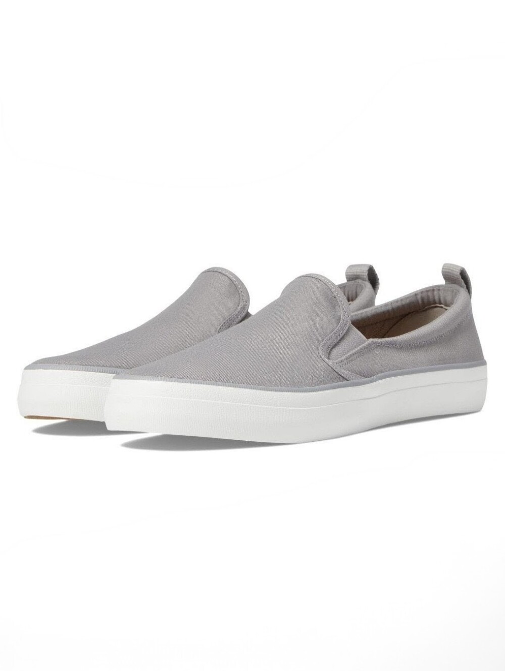 Sperry Seacycled Crest Twin Gore Slip On Sneakers Canvas Grey Boat Shoe Women 8